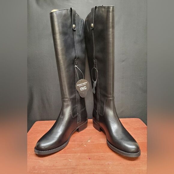 FAWNE International Concepts Size 5.5 M Black Leather Riding Boots - Picture 2 of 11